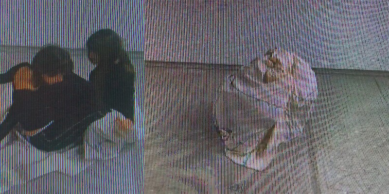 Abb. 5 und 6: Valerie Rohner und Nina Hitz, «56/11», Videoperformance als Erweiterung der gestickten Arbeit, Modul experimentelles Gestalten ZHdK, 2023 [30.11.23]