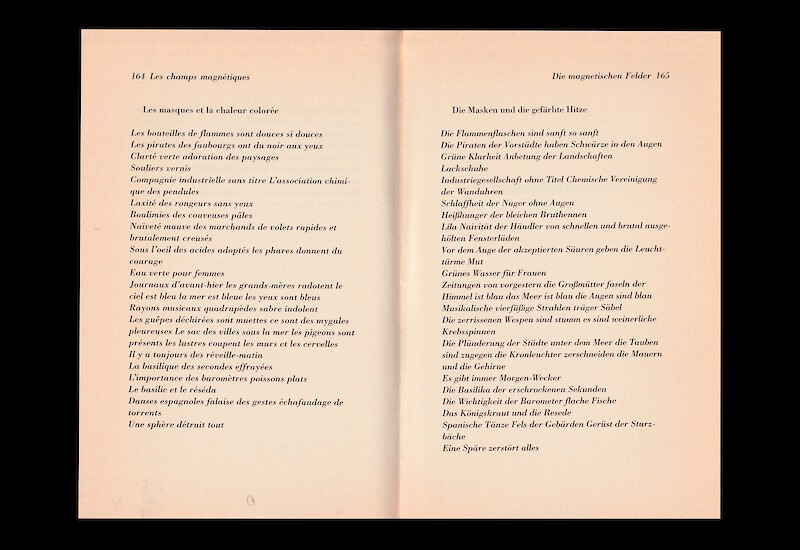 Abb. 2: Auszug aus «Les Champs magnétiques / Die magnetischen Felder» von Philippe Soupault und André Breton, 1920. Reproduktion: Justin Scharer