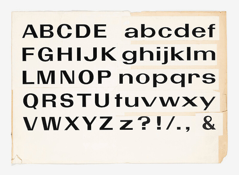 Abb. 2: Walter Diethelm, Entwurf für Breite Grotesk (1956). Quelle: Archiv des Museums für Gestaltung Zürich