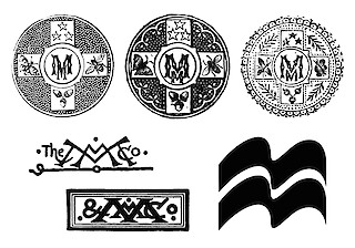 Abb. 1: Monogramme als Verlagslogos für Macmillan. Quelle: Brian LaRossa, «Undercover Branding», https://designobserver.com/feature/undercover-branding/39532/