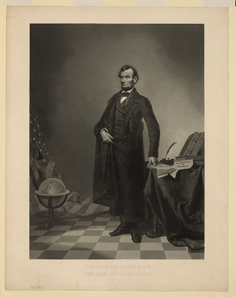 Abb. 2: Mathew Brady, modifiziertes Foto von Abraham Lincoln, Februar 1860, Library of Congress. Quelle: https://www.atlasobscura.com/articles/abraham-lincoln-photos-edited