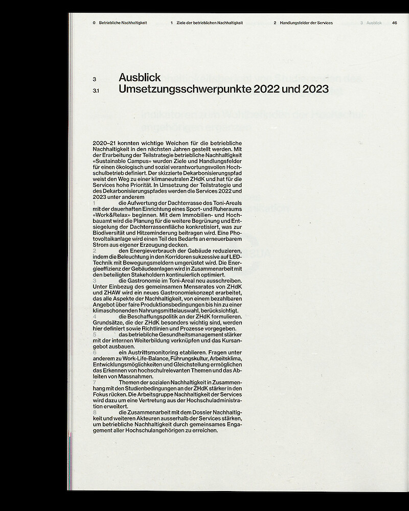 ZHdK-Nachhaltigkeitsberichte